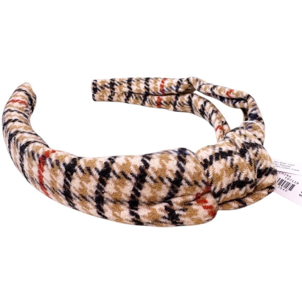 J. CREW Factory NWT Plaid Houndstooth Knotted Headband One Size - Picture 4 of 8